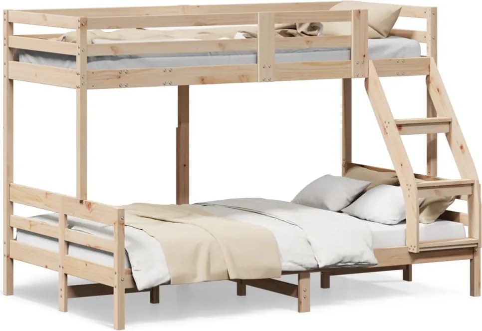 vidaXL tömör fenyőfa emeletes ágy 90x200/120x200 cm