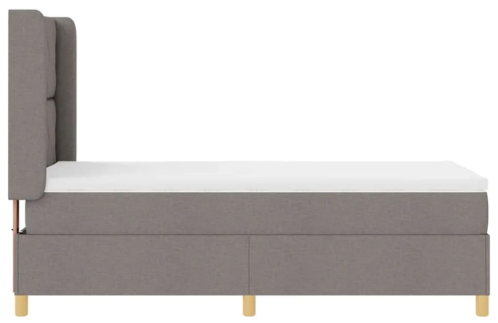 Boxrugós ágy matracmal Tópszínű 100 x 200 cm szövet