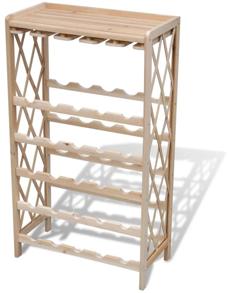 vidaXL tömör fenyőfa bortartó állvány 25 palackhoz