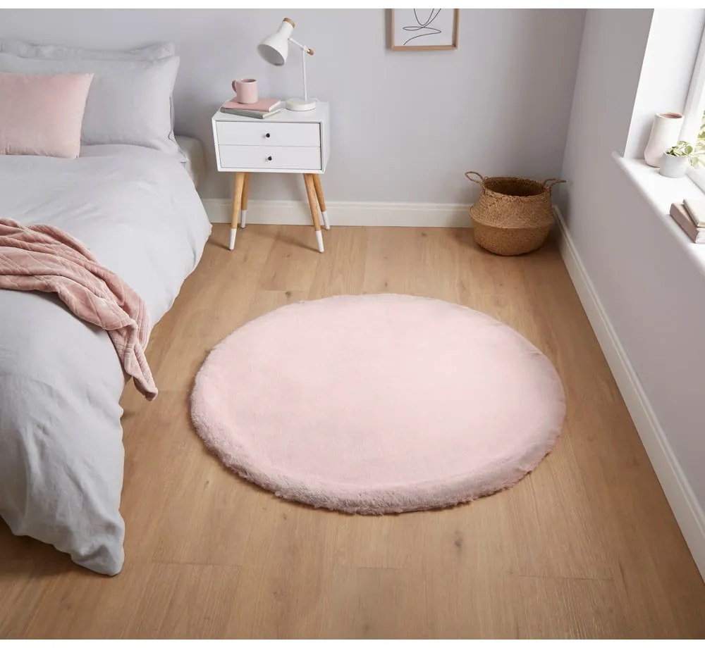 Teddy rózsaszín szőnyeg, ⌀ 120 cm - Think Rugs