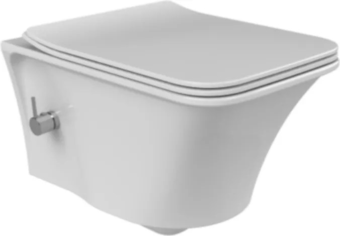CeraStyle IBIZA fali WC - MATT FEHÉR - BEÉPÍTETT bidé funkcióval - perem nélküli - 51 cm