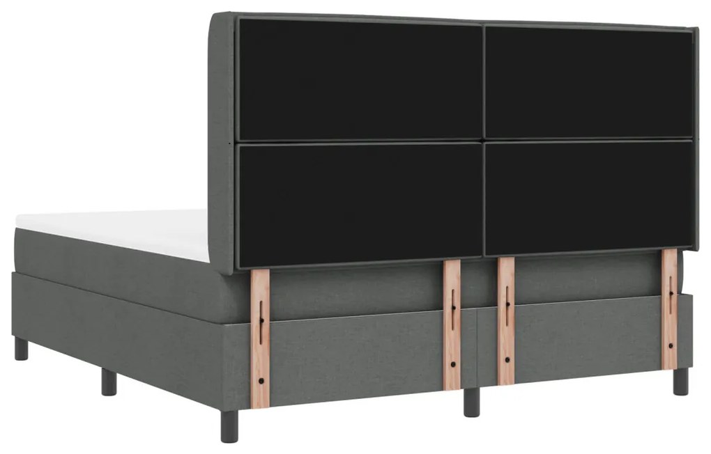 Boxspring Ágy Matracra Sötétszürke 180x200 cm Szövet