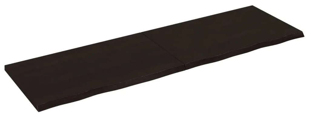 sötétbarna kezelt tömör tölgyfa asztallap 200x60x(2-4) cm