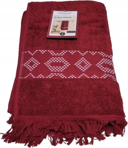 fARO Nagy Fürdőlepedő Smukee 140 cm x 70 cm Pamut 100 % Bordó