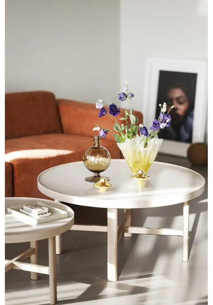 Natúr színű kerek dohányzóasztal kerámia asztallappal 90x90 cm Marsden – Rowico