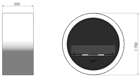 InFire - Fali BIO kandalló á. 70 cm fehér