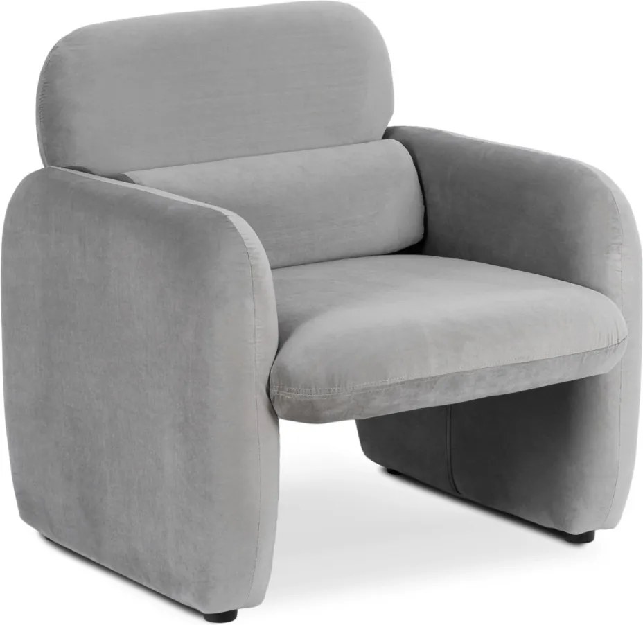 Pihenőfotel szürke színben, bársony kárpittal TOGO