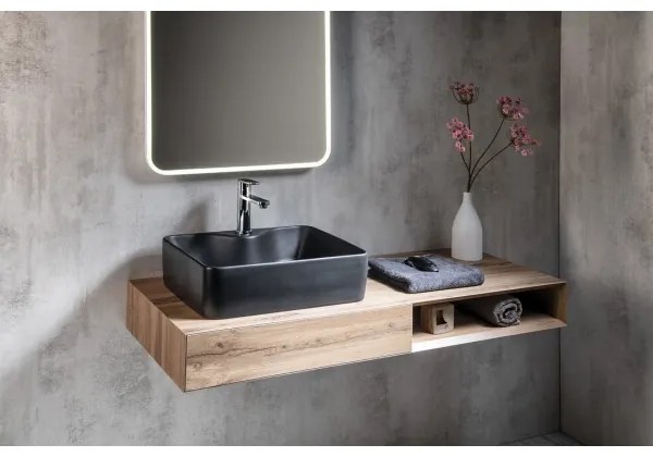 Sapho - Ráültethető mosdó BALENA 48x37 cm matt fekete