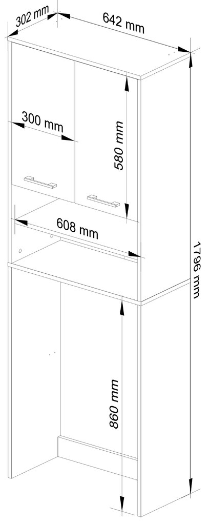 Mosógépszekrény Farid Típus 5 (szonoma tölgy + fehér). 1069075