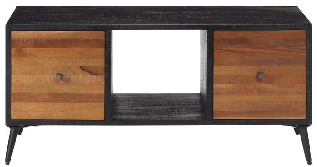 Tömör újrahasznosított tíkfa dohányzóasztal 90 x 50 x 41 cm
