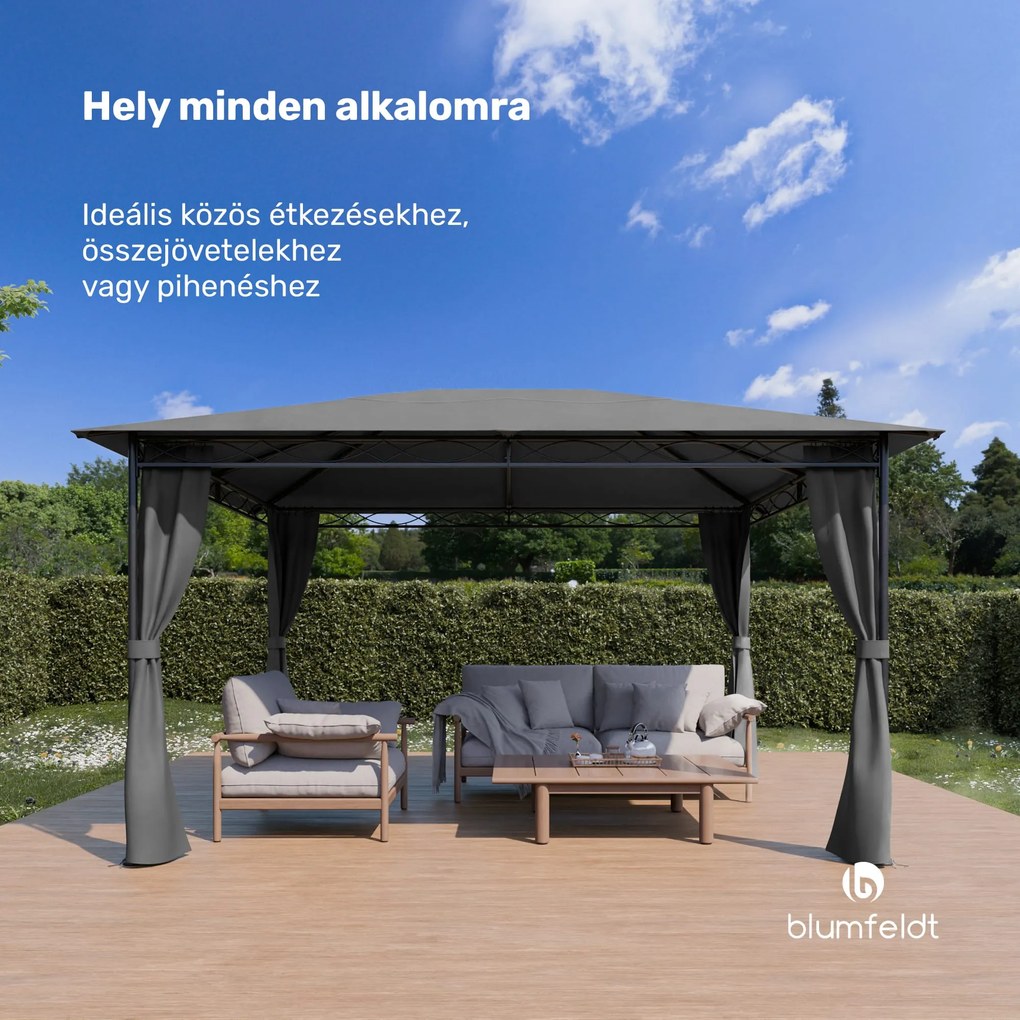 Blumfeldt Mondo 3x4 pavilon fémkerettel és 4 oldalfallal