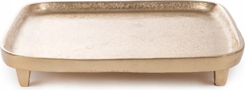 Dekorációs tálca Girona szögletes arany 22x22x3 cm Homla