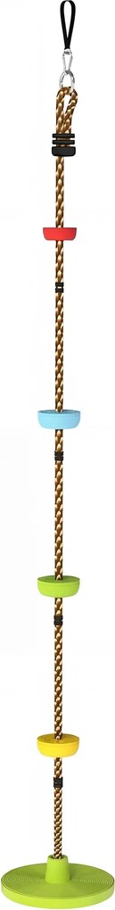 AIYAPLAY Ninja Line gyerek slackline készlet hintával és platformokkal — kültéri játék 3–8 éveseknek, zöld | Aosom