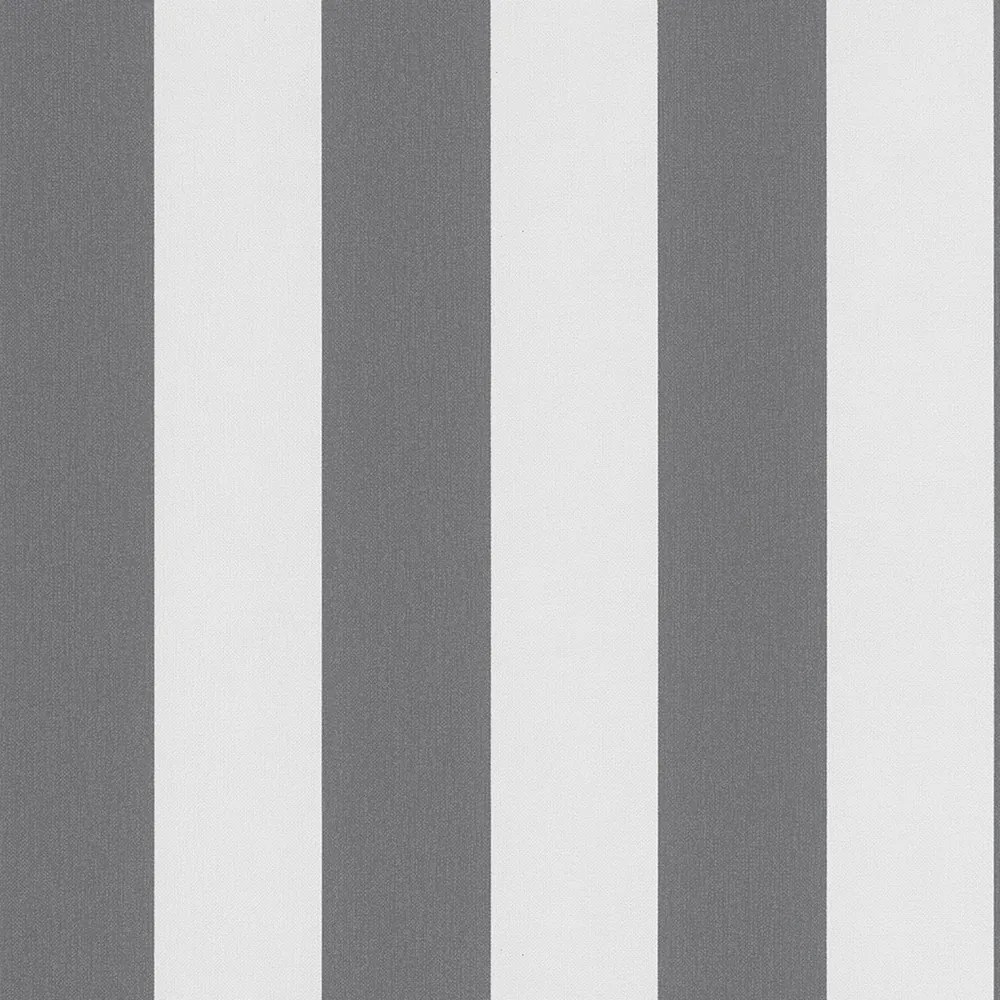 Tapéta Nappaliba Fehér-szürke Csíkos Sötétszürke