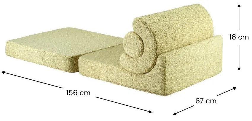 Zöld buklé gyerek fotel Flipster – Wigiwama