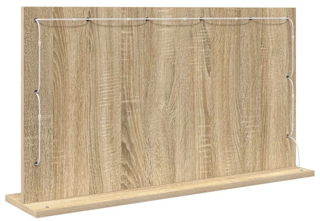 Pipere Tükör Sonoma tölgy Szerelt fa, Üveg 80 x 45 x 18 cm Tükör