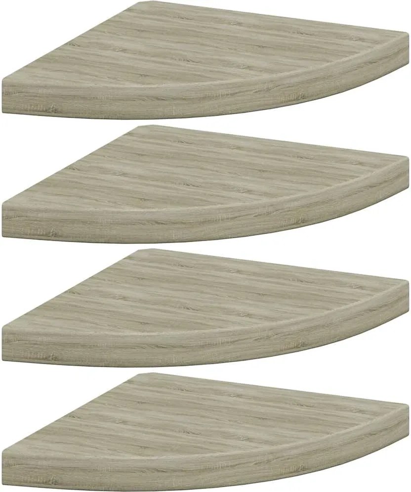 vidaXL 4 db tölgyszínű MDF lebegő sarokpolc 35 x 35 x 3,8 cm