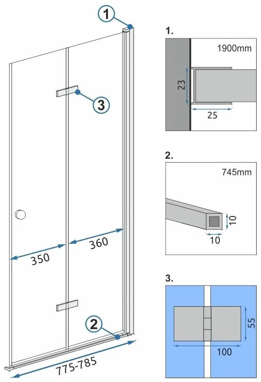 Zuhanykabin modul FOLD N2 80