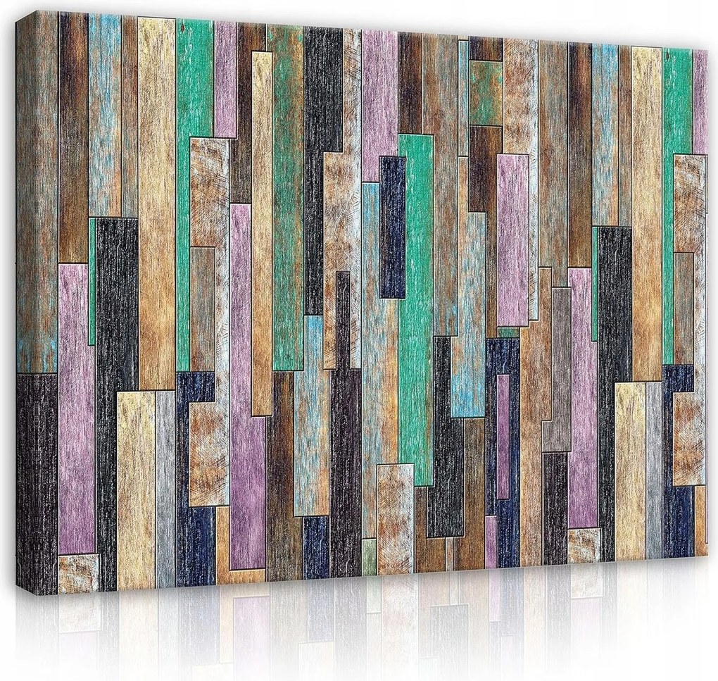 Vászonkép 60x40 Fa textúra festett deszkák rusztikus fa minta