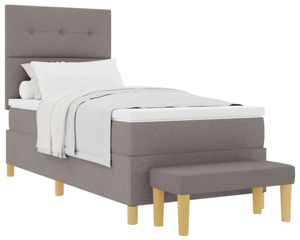 Boxspring Ágy Matraccal és Pad Taupe 90x190 cm Szövet