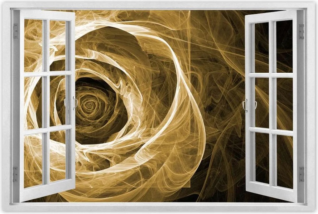 Poszterek 90x60 Szépia fraktál rózsa