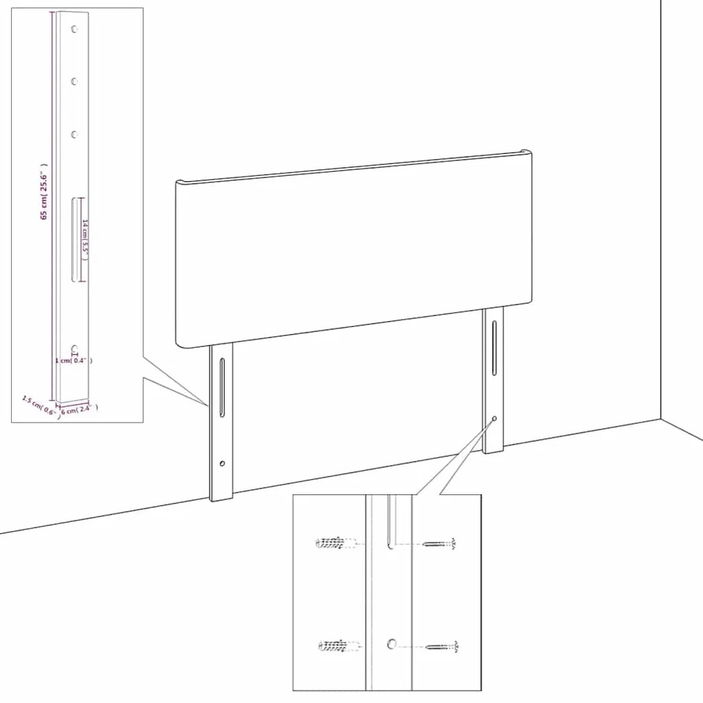 2 db sötétkék bársony fejtámla 72 x 5 x 78/88 cm