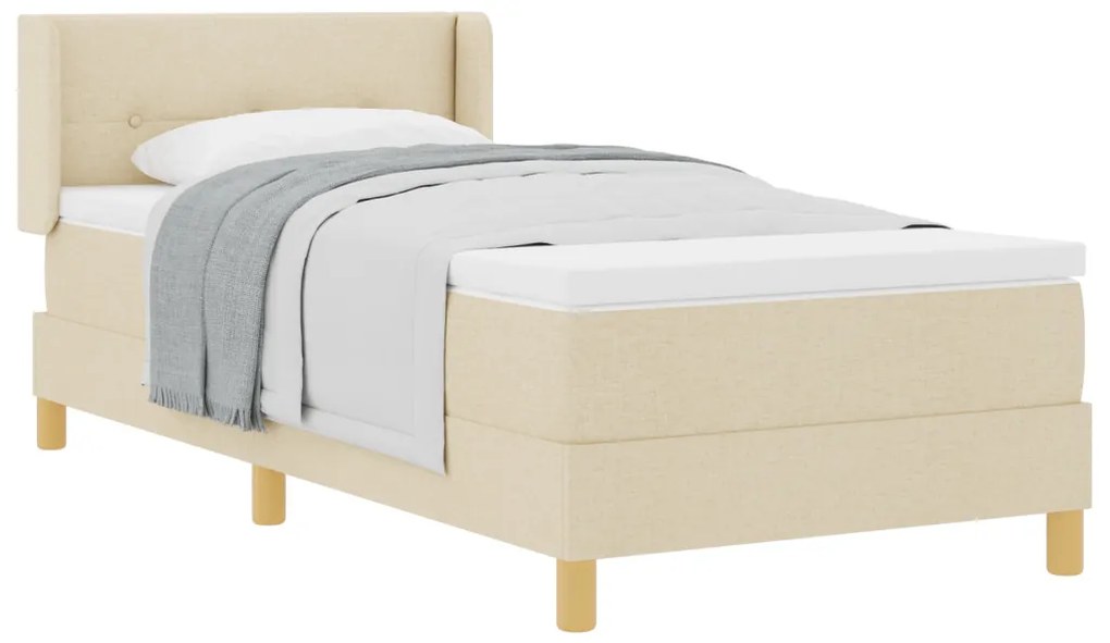 Boxspring Ágy Matrac – Krém, 90 x 200 cm, Szövet