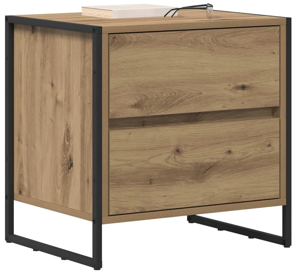 Éjjeli asztal 2 pcs Művészi tölgy 50 x 39.5 x 50 cm Faanyag