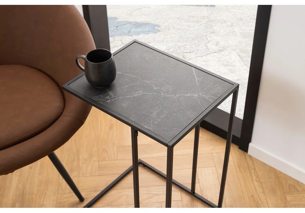 Tárolóasztal márvány dekoros asztallappal 43x35 cm Infinity – Actona