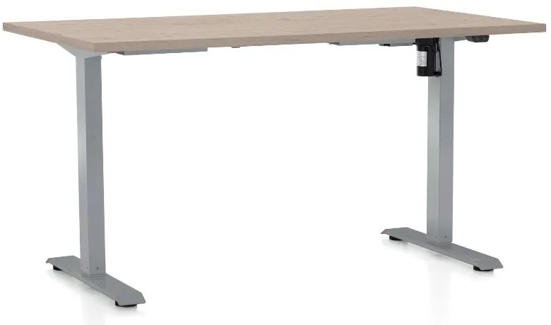 Állítható magasságú asztal OfficeTech A, 120 x 80 cm, szürke alap, tölgy