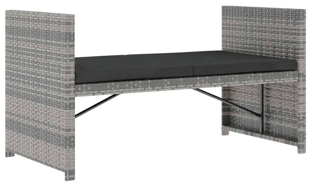 5 részes szürke polyrattan kerti ülőgarnitúra párnákkal