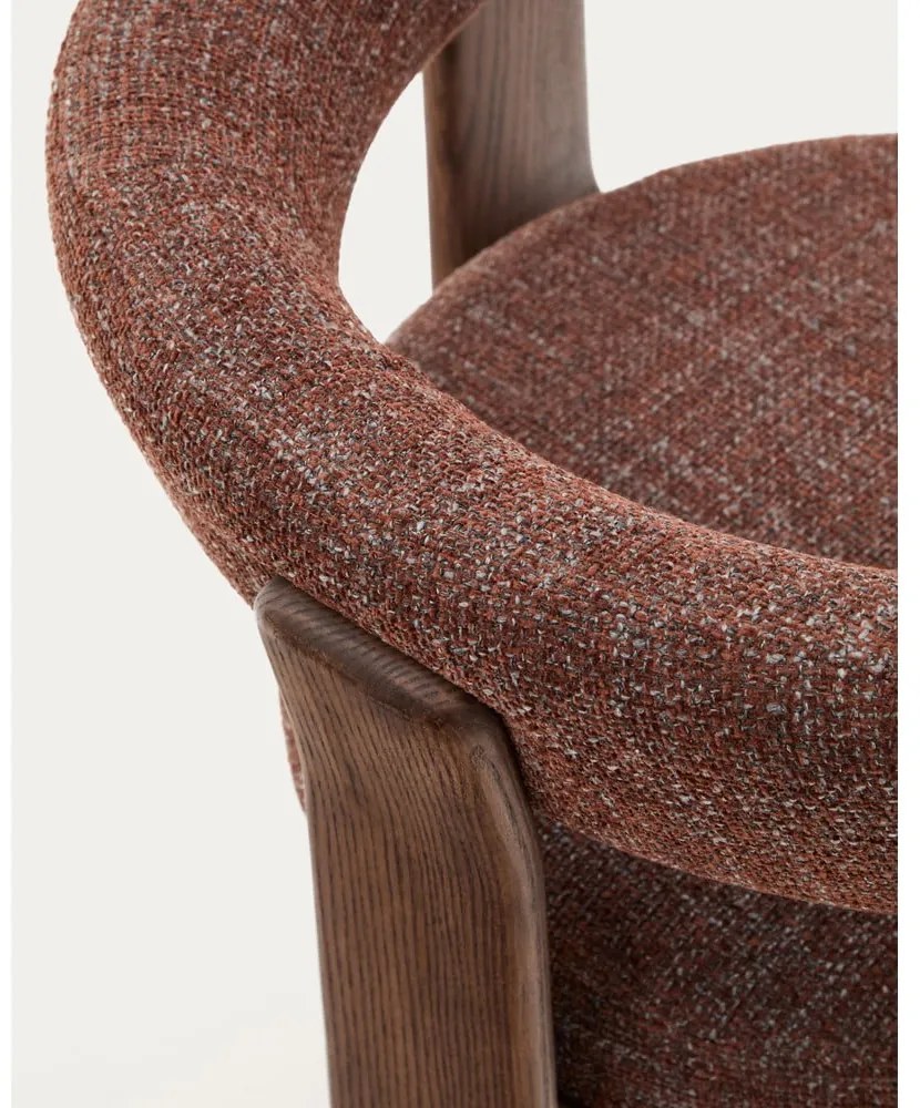 Barna kőrisfa karfás étkezőfotel Granite – Kave Home