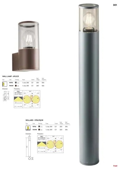 Redo 90047 - Kültéri fali lámpa FRED 1xE27/20W/230V IP54