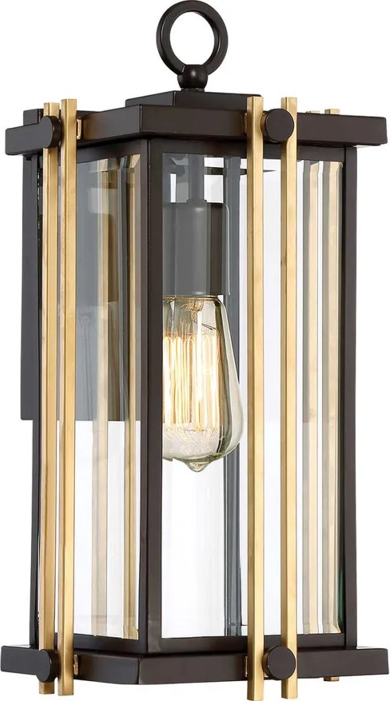 ELSTEAD QZ-GOLDENROD2-M GOLDENROD Klasszikus Kültéri Fali Lámpa Barna, Arany E27 IP44
