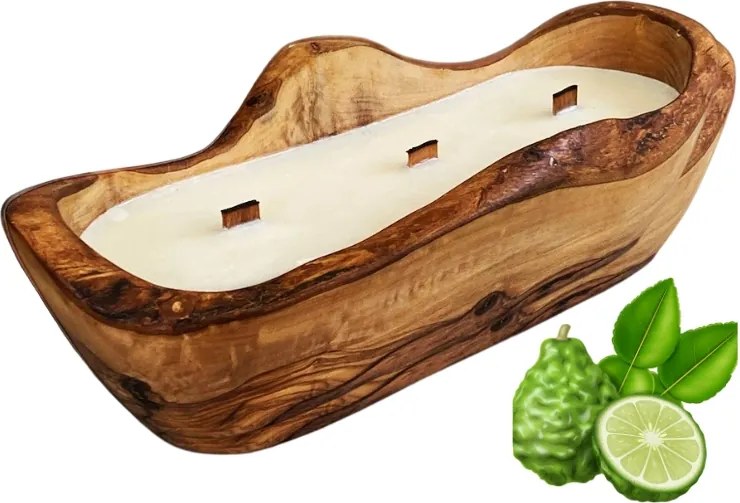 Természetes Illatgyertya Fában DK25 Arkay Bergamott és Lime