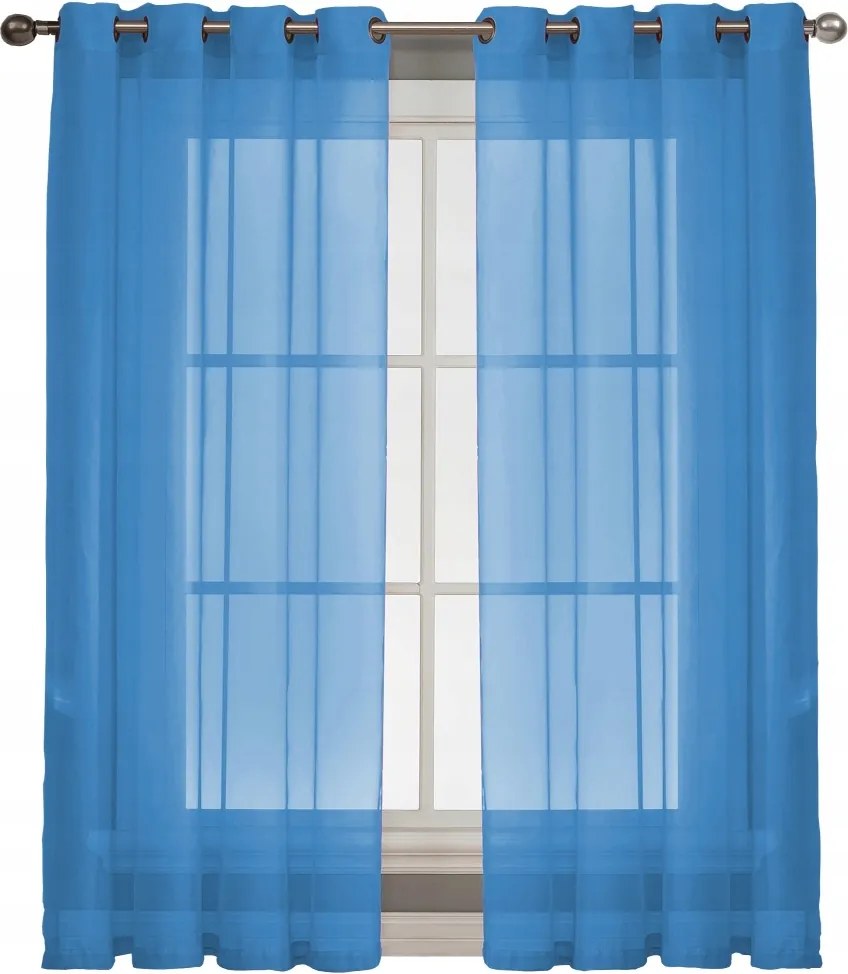 Függöny Kész Voile Karika 145x250 mag. világoskék