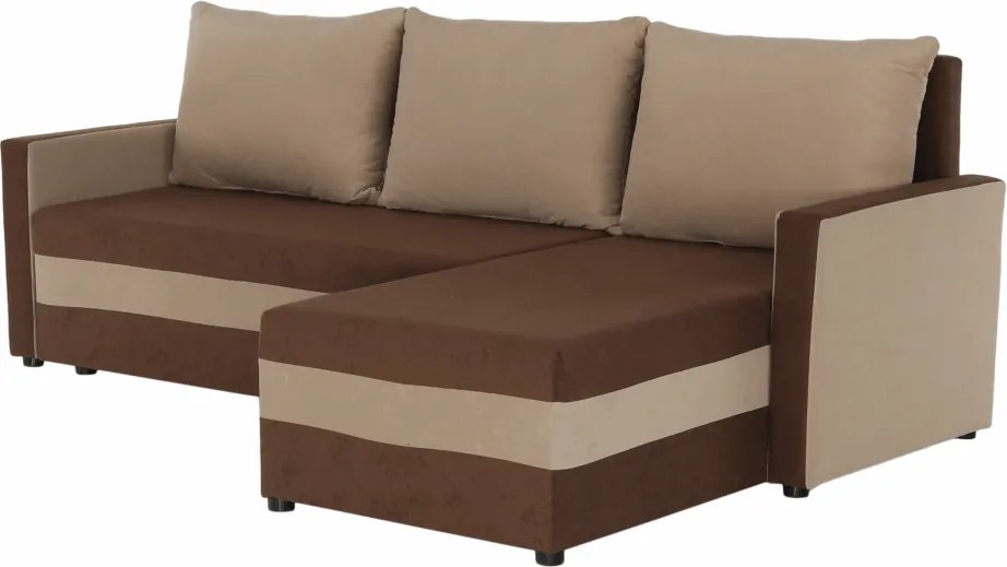 Univerzális ülőgarnitúra, barna/bézs, PAULITA NEW