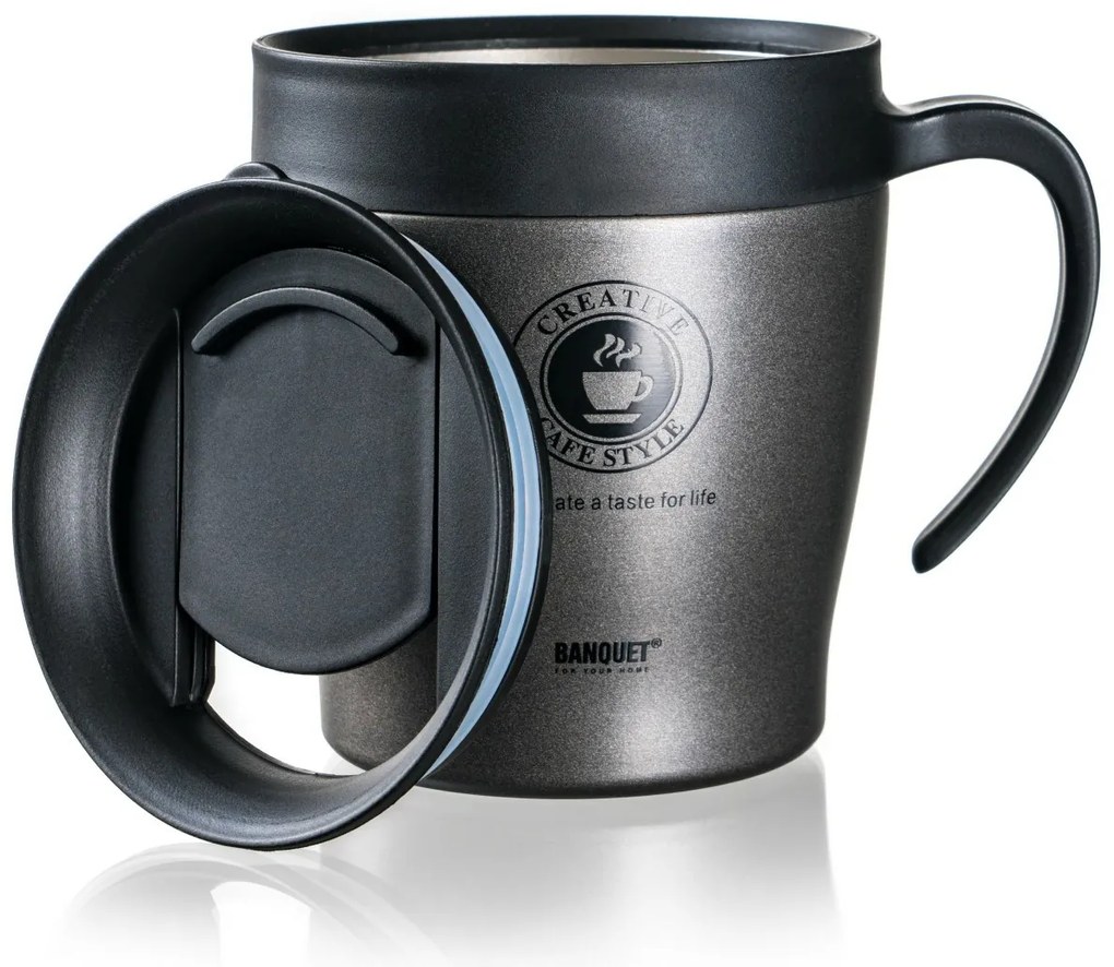 Banquet TAZZA 330 ml utazó hőálló pohár, antracit