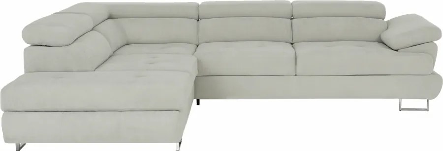 Ülőgarnitúra, világos szürke, szövet, balos, BUTON P