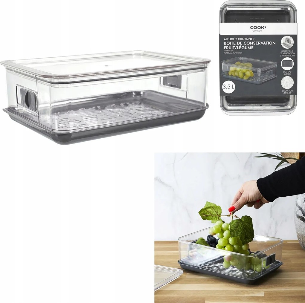 Gyümölcs- és zöldségtároló tartály 3,5L