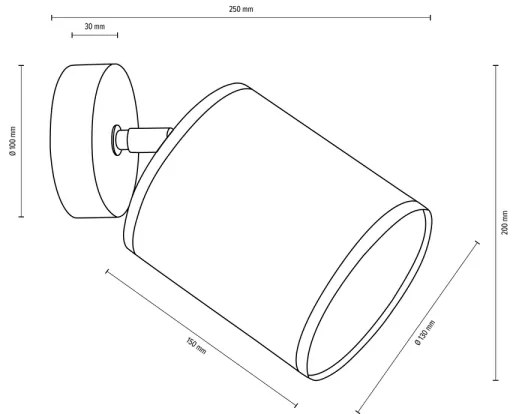 Spot-Light 66791174 - Fali spotlámpa BOHO 1xE27/25W/230V tölgy