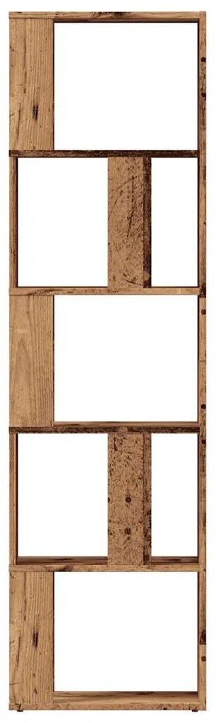 antik fa színű szerelt fa könyvszekrény 45x24x159 cm