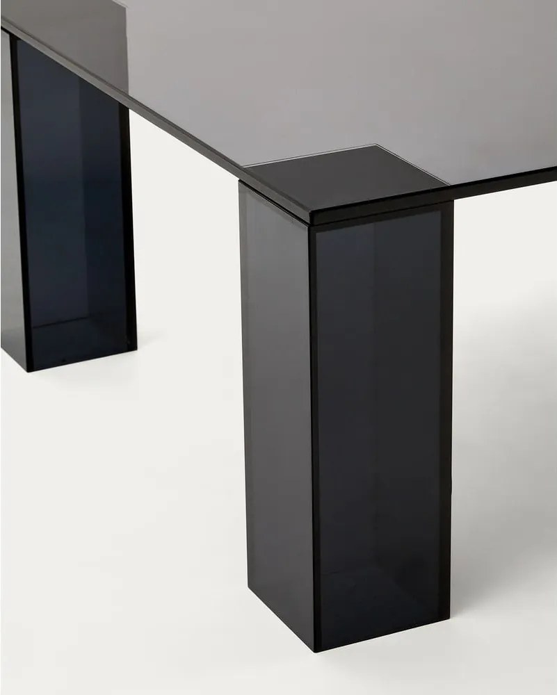 Sötétszürke üveg dohányzóasztal 60x140 cm Adularia – Kave Home