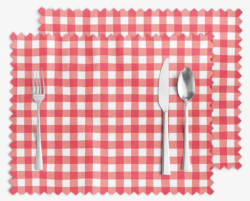 Goldea viaszosvászon reggeliző alátét - piros kockás - 2db 30 x 40 cm