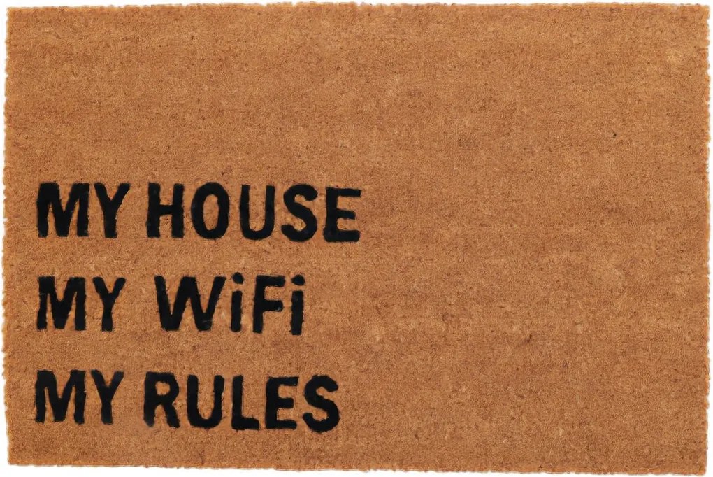 Lábtörlő Kókuszbarna Felirattal 59 X 39 CM Csúszásgátló Az Ajtó Alá