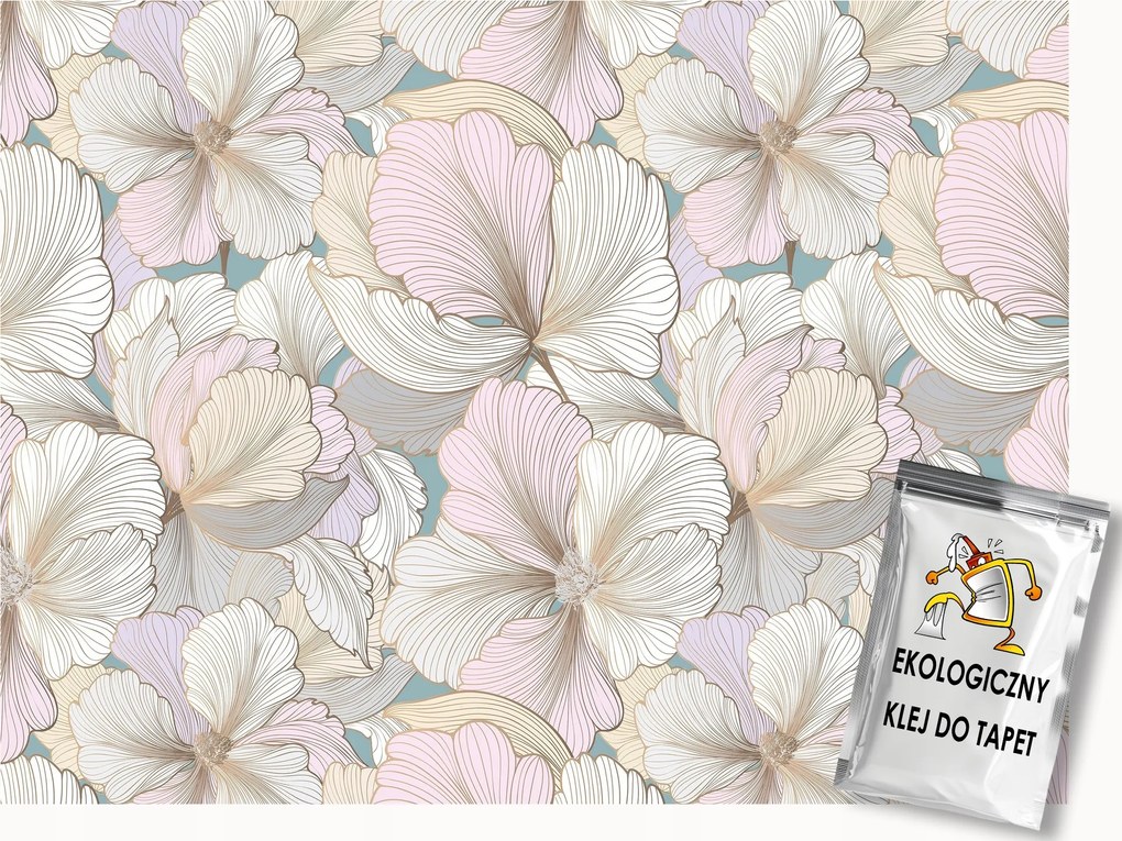 Fotótapéta Flizelina Pasztell Lótusz Virágok Finomság Boho 350x250 ragasztó