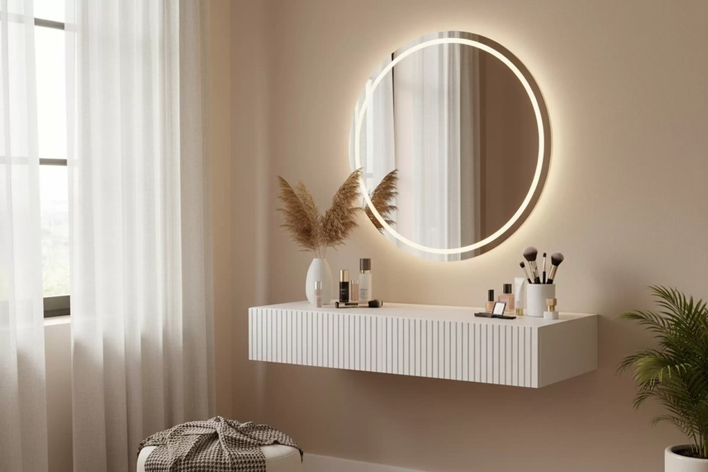 Nicole fali sminkasztal 100 cm fiókokkal - matt fehér