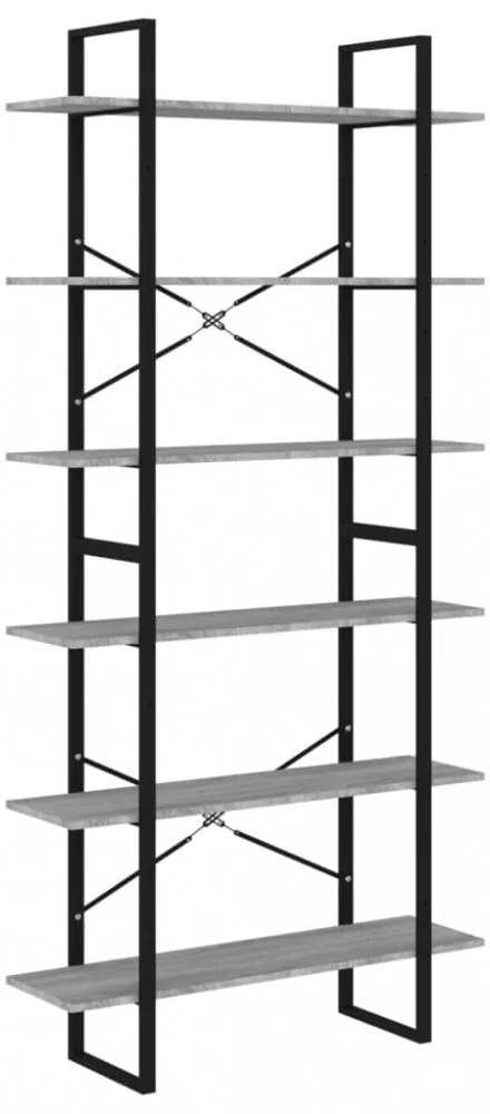 szürke sonoma színű szerelt fa magasszekrény 100 x 30 x 210 cm