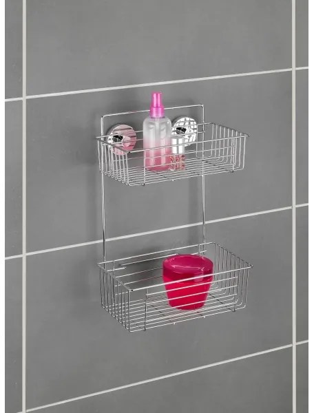 WENKO 20889100 - VACUUM-LOC kerek polc, acél, 26x38 cm, fényes króm