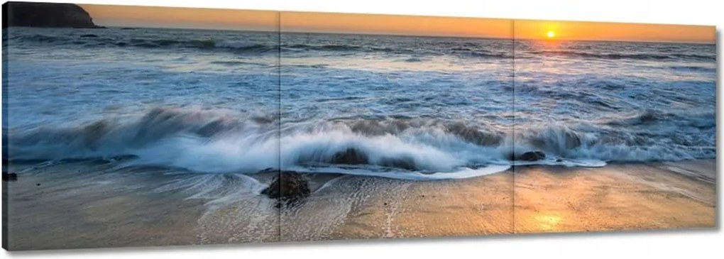 Vászonkép 120x40 Naplemente Tengerpart